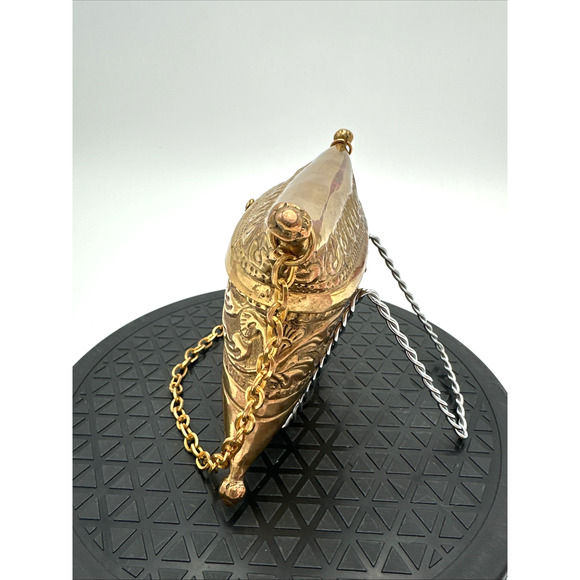 Stunning Vintage Neiman Marcus Brass Gold Pillow Clutch EUC - Picture 4 of 9